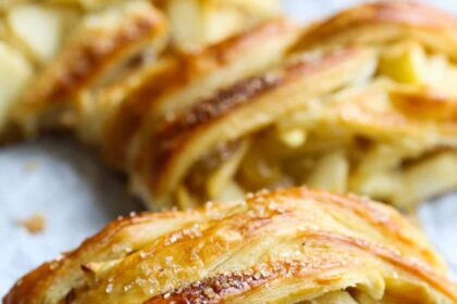 A slice of Apple Strudel with Golden Raisins