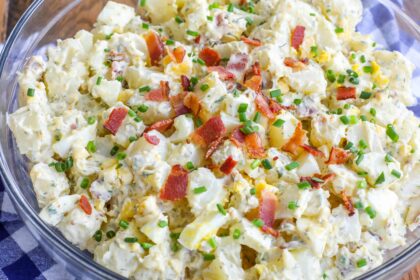 Bacon Ranch Potato Salad - Barefeet in the Kitchen