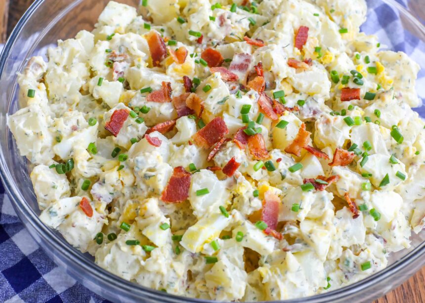 Bacon Ranch Potato Salad - Barefeet in the Kitchen