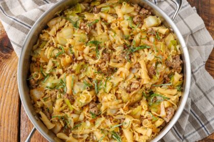 Cabbage Sausage Pasta - Barefeet in the Kitchen