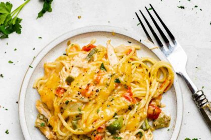 Cheesy Chicken Spaghetti - The Stay At Home Chef