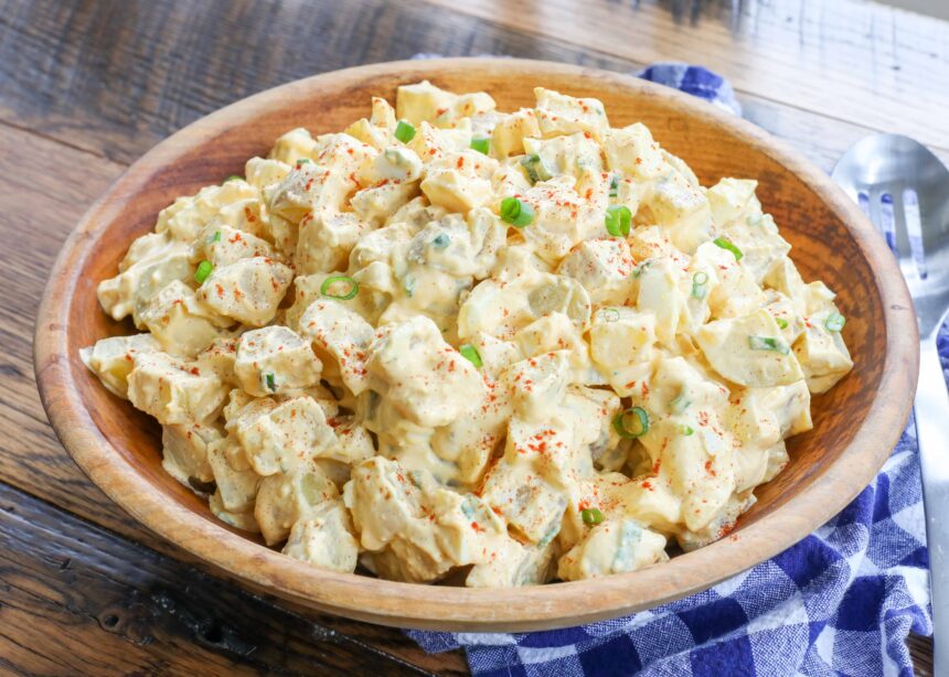 Deviled Egg Potato Salad - Barefeet in the Kitchen