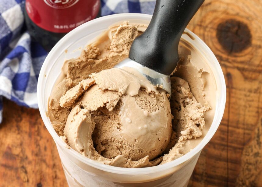 Dr Pepper Ice Cream - Barefeet in the Kitchen