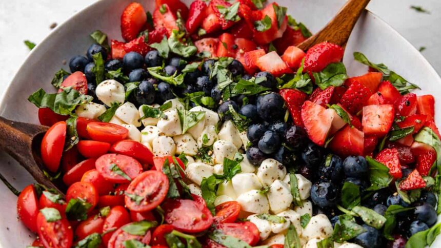 Red, White, and Blue Caprese Salad