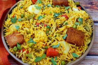 Vegetable Brinji Rice Recipe - Mads' Cookhouse