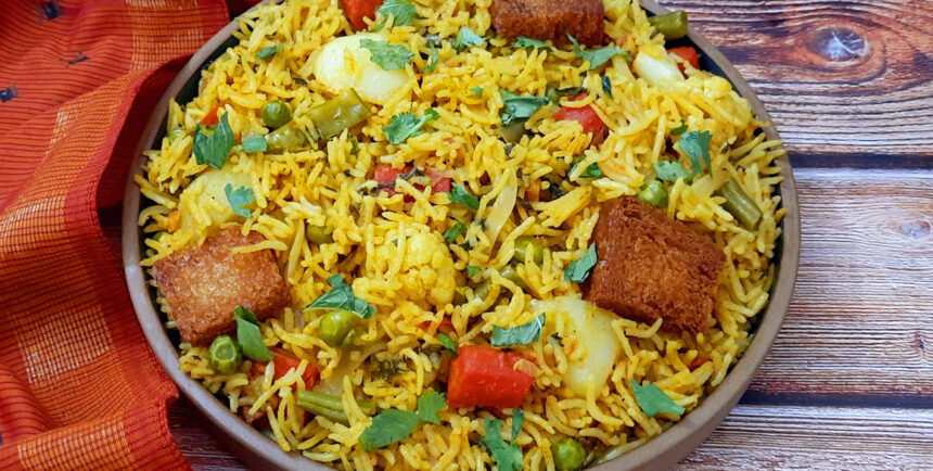 Vegetable Brinji Rice Recipe - Mads' Cookhouse