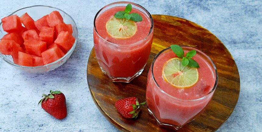 Watermelon Strawberry Cooler Recipe - Mads' Cookhouse