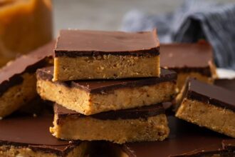 Chocolate Peanut Butter Bars | Cookies and Cups