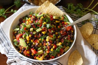 bowl of corn and bean salsa