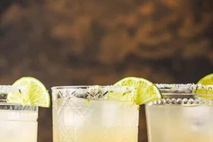 margaritas on a brown backdrop