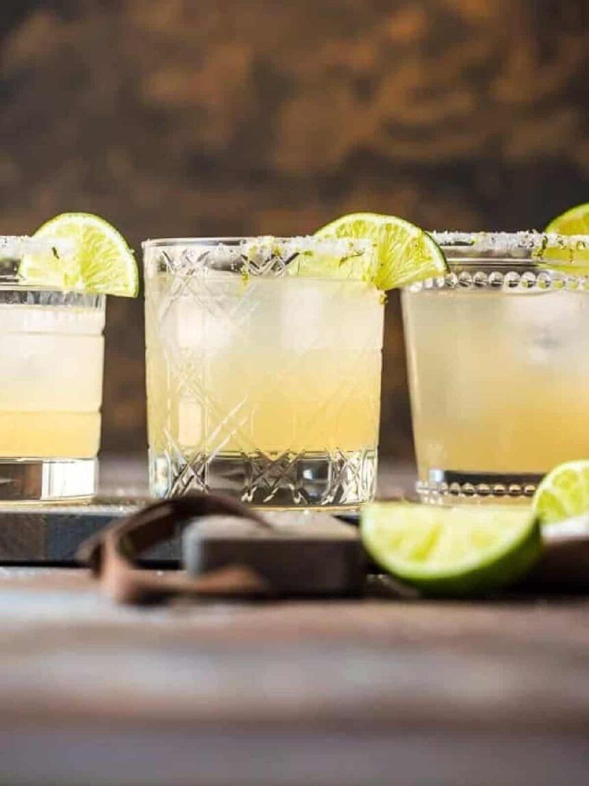 margaritas on a brown backdrop