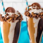 Chocolate Peanut Butter Swirl Milkshakes