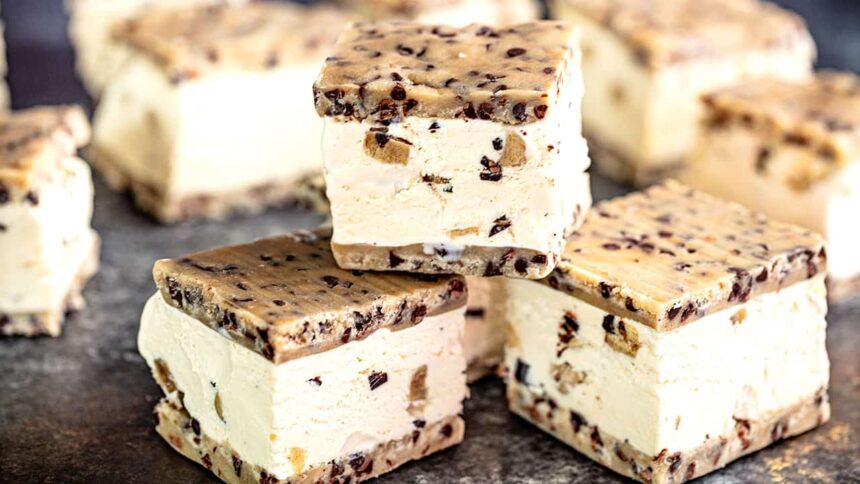 Chocolate Chip Cookie Dough Ice Cream Sandwiches