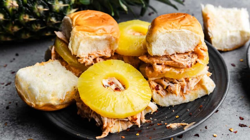 Slow Cooker Creamy BBQ Chicken Sliders