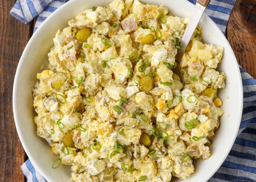 Dill Pickle Potato Salad - Barefeet in the Kitchen