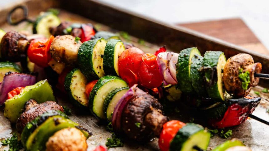 Grilled Veggie Kabobs - The Stay At Home Chef