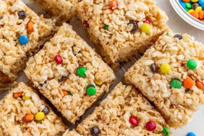 M&M Rice Krispie Treats - The Stay At Home Chef