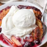 Blueberry Peach Cobbler - Barefeet in the Kitchen