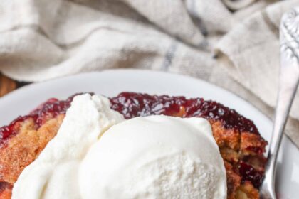 Blueberry Peach Cobbler - Barefeet in the Kitchen