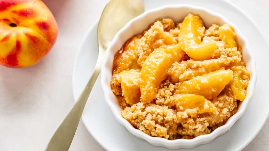 Peach Crumble - The Stay At Home Chef