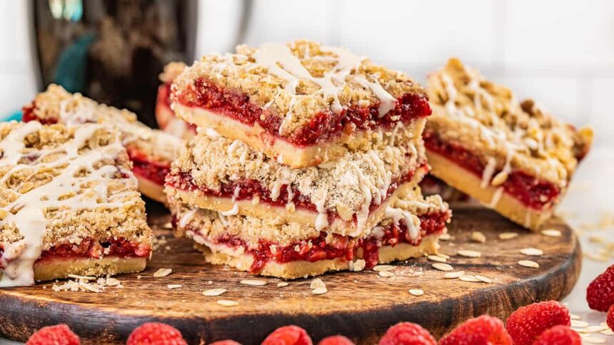 Raspberry Streusel Dessert Bars - The Stay At Home Chef