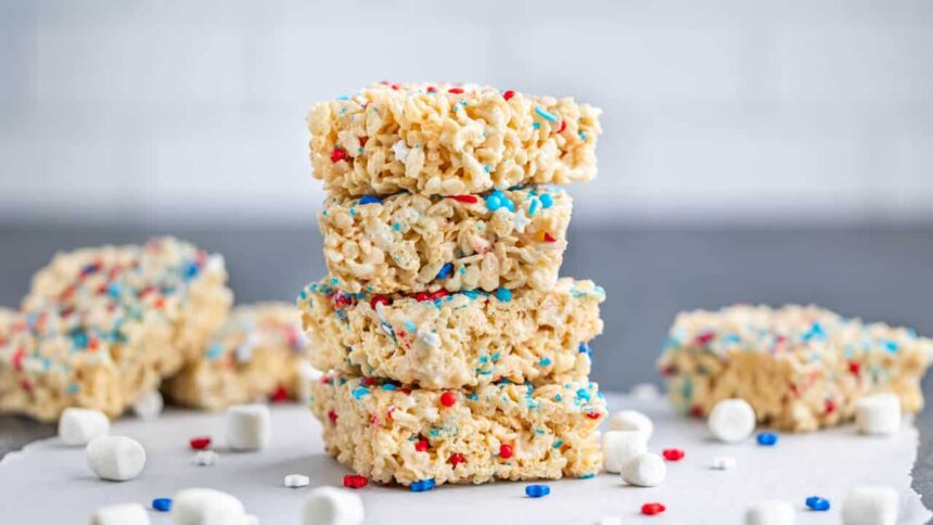 Red White & Blue Rice Krispie Treats