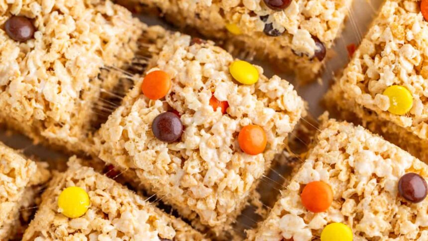 Reese's Pieces Rice Krispie Treats