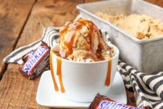 Snickers Ice Cream - Barefeet in the Kitchen