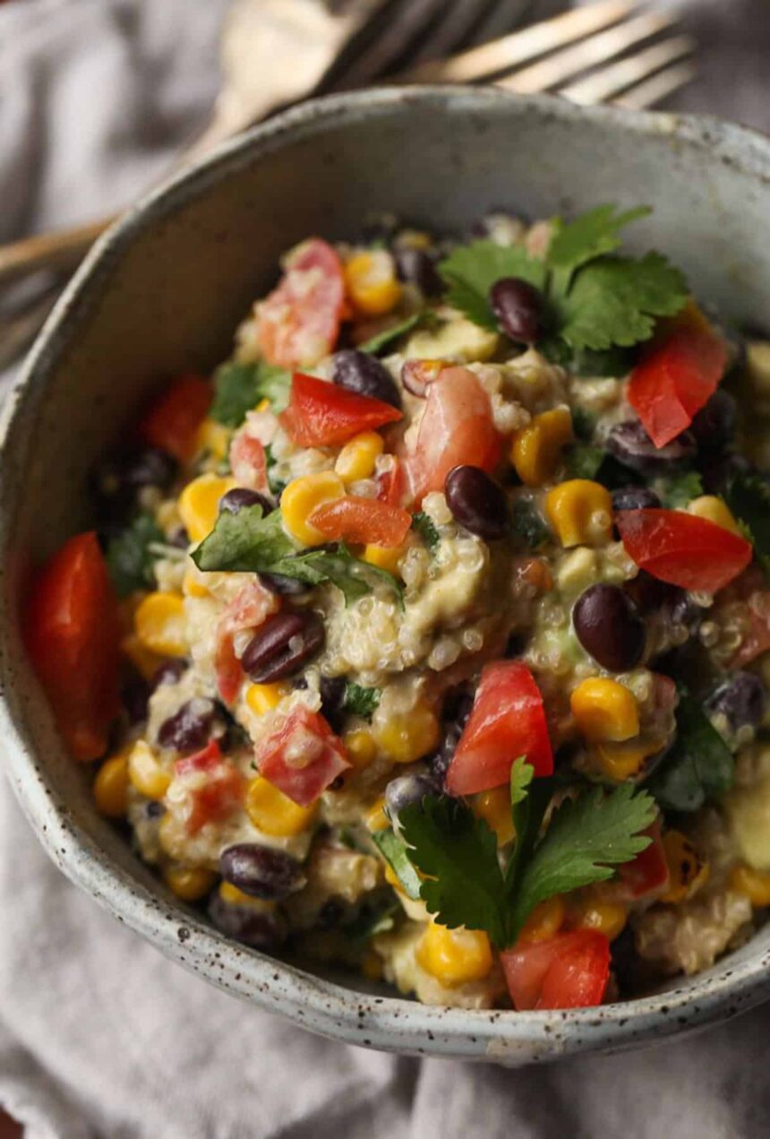 Southwest quinoa salad served in a bowl