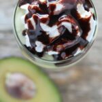 Bird's eye view of a sri lankan avocado shake.