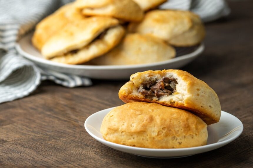 Philly Cheesesteak Stuffed Biscuits | Cookies and Cups