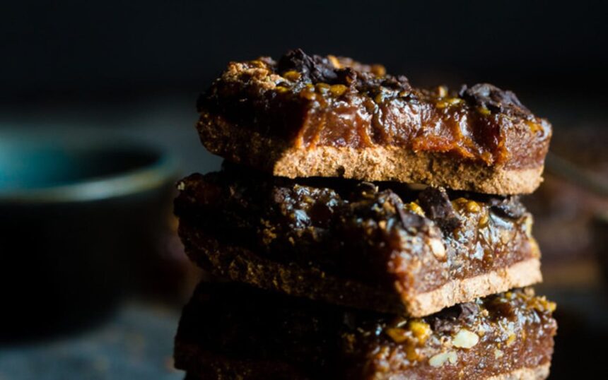 Chocolate Pecan Pie Bars With Date Caramel [Vegan, Gluten-Free, Paleo] – One Green Planet