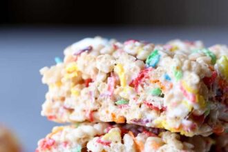 Image of Fruity Pebble Krispie Treats, Stacked