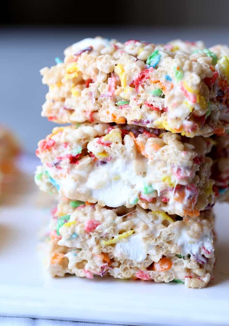 Image of Fruity Pebble Krispie Treats, Stacked