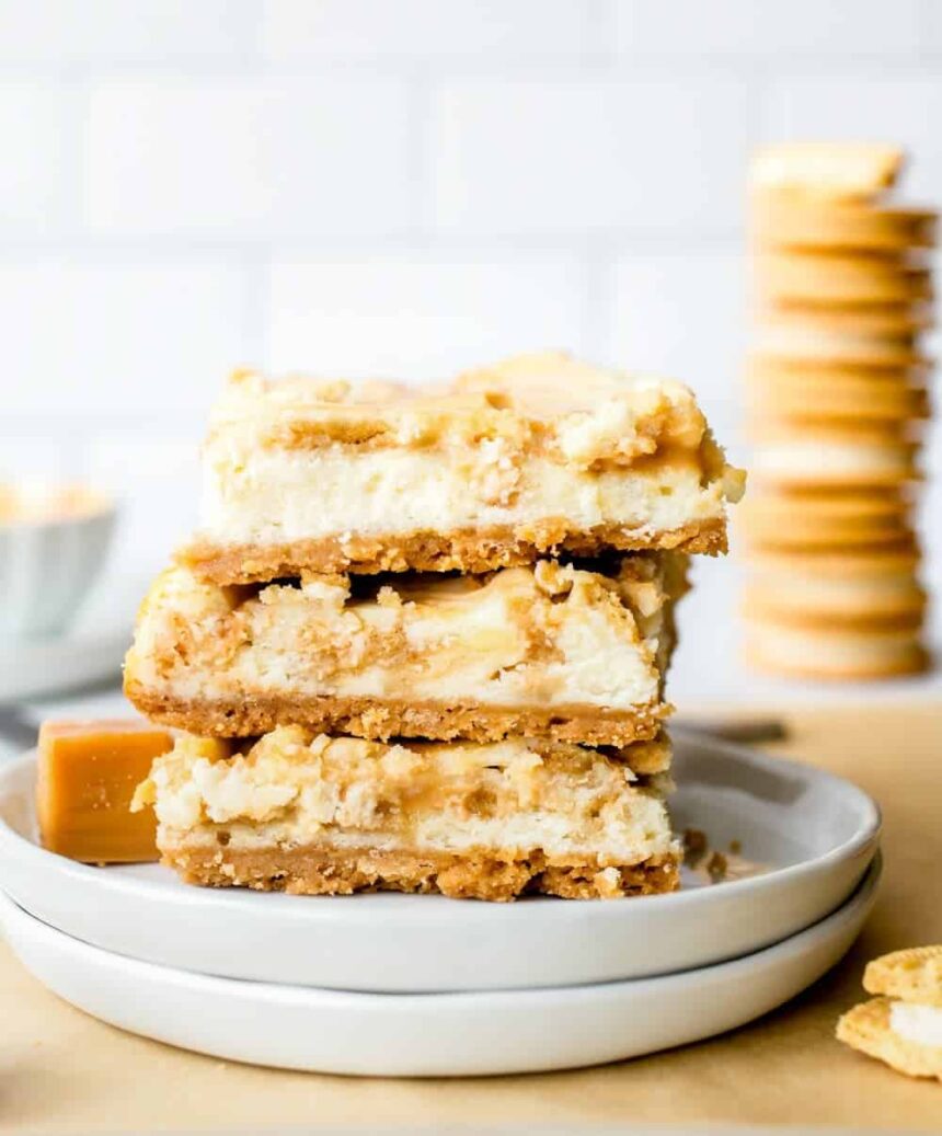 Oreo Cheesecake Bars made with Golden Oreos