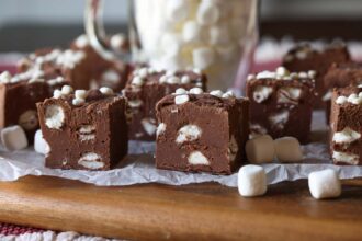 Hot Chocolate Fudge cut into pieces