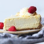 Slice of Key Lime Pie Cheesecake on a plate