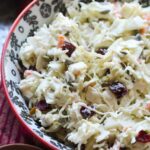 Cole Slaw Recipe with apples, dried cranberries, and pumpkin seeds