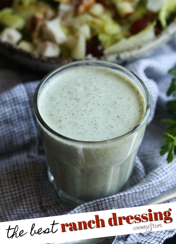 A Glass Full of Homemade Ranch Dressing