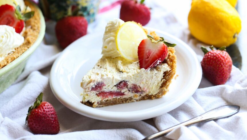 No Bake Strawberry Lemon Icebox Pie