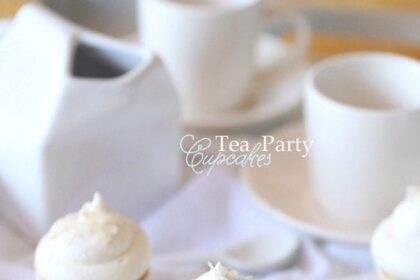 Tea Party Cupcakes ~ Almond Cupcakes with Coconut Frosting