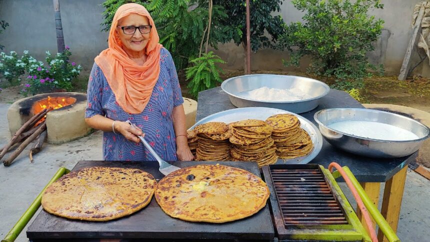 KING of BIG SIZE PARATHA | Big Aloo Paratha | Indian Street Food | Veg Village Food