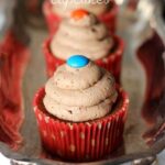 M&M Cupcakes ~ M&M Frosting on top of a delciouis MIlk Chocolate Cupcake!