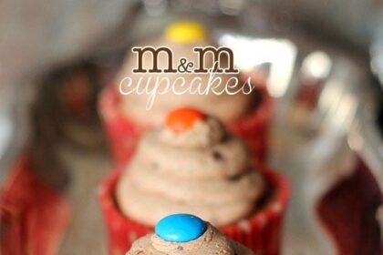 M&M Cupcakes ~ M&M Frosting on top of a delciouis MIlk Chocolate Cupcake!