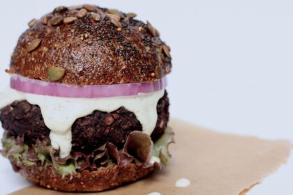 Mushroom, Beet, and Black Bean Burger