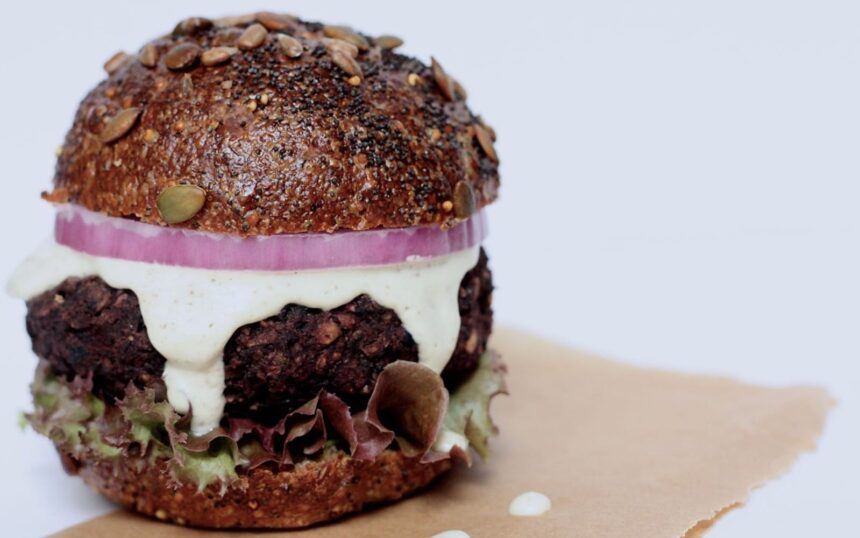 Mushroom, Beet, and Black Bean Burger