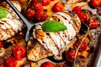 Sheet Pan Chicken Caprese - The Stay At Home Chef