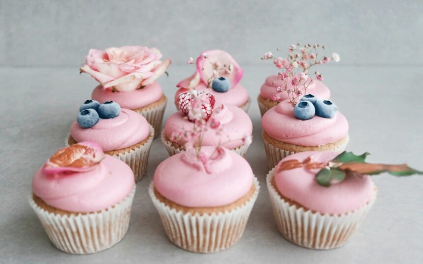 Vegan Cupcakes filled with berry jam