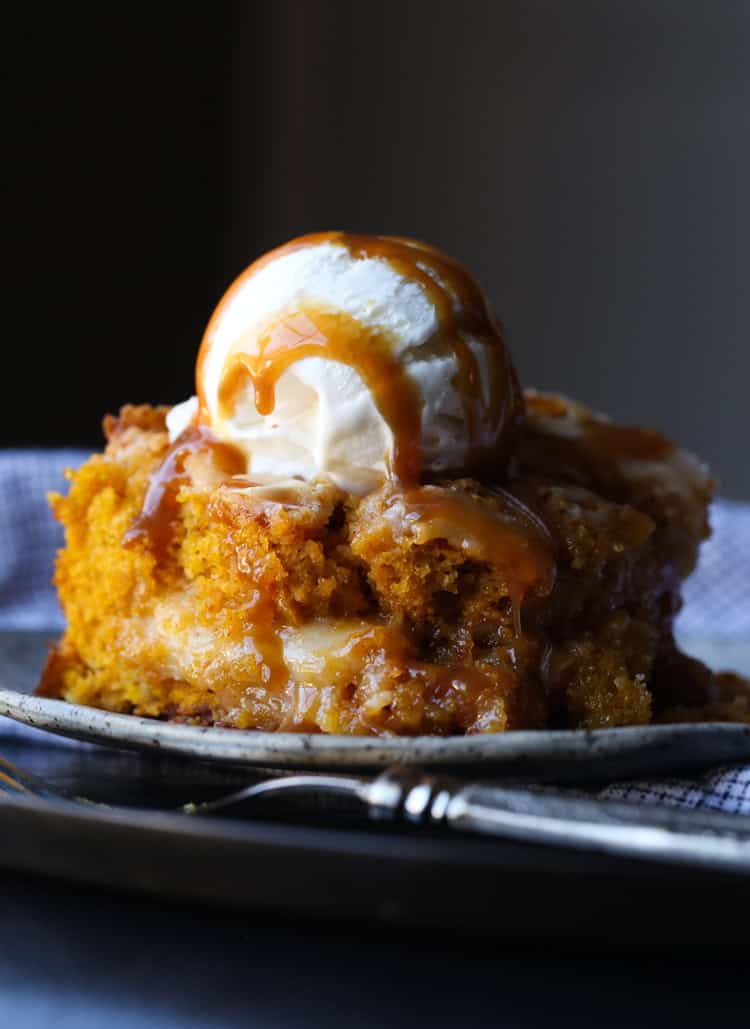 Plate of a Pumpkin Earthquake Cake.