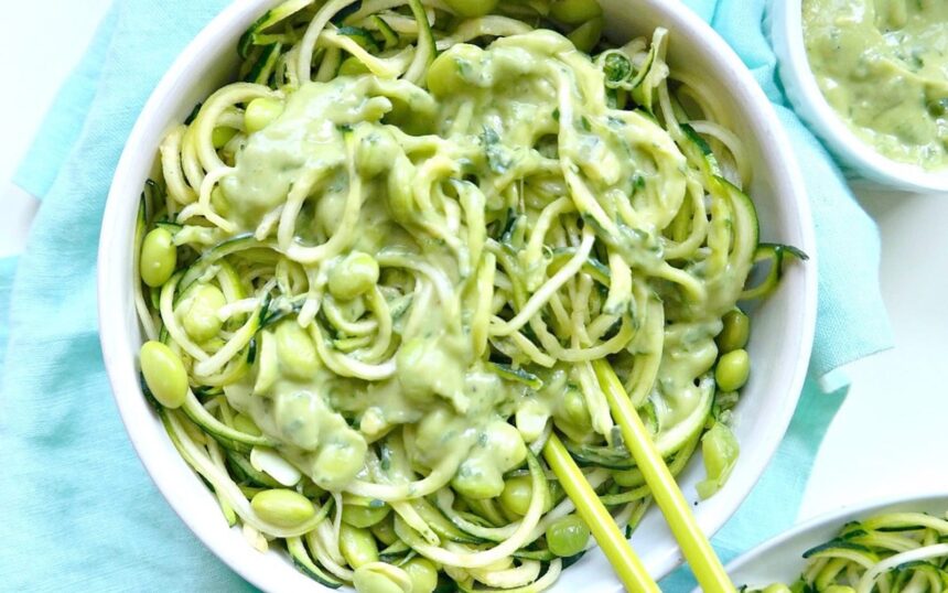 Summer Zoodle Glow Bowl With Creamy Avocado Lime Sauce [Vegan] – One Green Planet